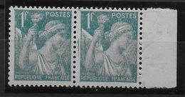 TYPE IRIS - 1944 - YVERT N°650 PAIRE Avec PAPIER FILIGRANE JAPON Sur BDF ** MNH - Ungebraucht