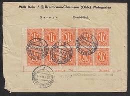 1946 - R  Brief AM Bizone - 8 Pfg (z) X 11 Bogenrand Mit Plattennummer 45869 - Schalterbogen OL Selten - Brieven En Documenten