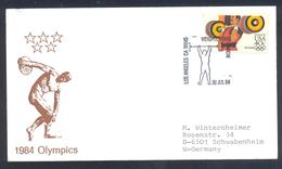 USA 1984 Cover: Olympic Games 1984 Los Angeles; Weightlifting; Discobolus - Sommer 1984: Los Angeles