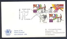 USA 1984 Cover: Olympic Games 1984 Los Angeles; Archery Long Beach ; Discus; Olympic Logo - Sommer 1984: Los Angeles