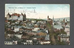 ALBANY - NEW YORK - BIRDS EYE VIEW OF ALBANY NEW YORK SHOWING CAPITOL - POSTMARKED 1909 NICE STAMP - BY REICHMER BROTHER - Albany