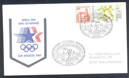 Germany 1984 Cover: Olympic Games Los Angeles; Stamps Fair Essen - USA Day; Discobolus; Olympic Logo - Sommer 1984: Los Angeles