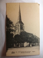 Carte Postale Saint Pierre Les Nemours (77) L'Eglise ( Petit Format Noir Et Blanc Non Circulée ) - Saint Pierre Les Nemours