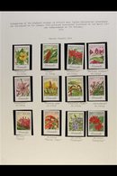 FLORAL 1970'S-1900'S ALL WORLD NEVER HINGED MINT COLLECTION In Mounts On Album Pages, ALL DIFFERENT & Includes Uganda 19 - Zonder Classificatie