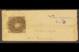 1871-72 Sanar Black (plate D) Cut Square & Tied By Red Ink To Cover From Peshawar To Kabul. Scarce Franking. For More Im - Afganistán
