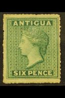 1863-67 6d Green, Watermark Small Star, Rough Perf 14-16, SG 8, Fine Unused Without Gum. For More Images, Please Visit H - Autres & Non Classés