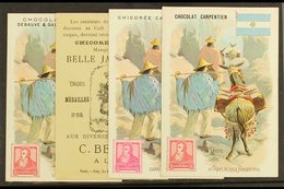 1908 Stamp Designs On Advertising Cards, All Different, Seldom Seen (4 Cards) For More Images, Please Visit Http://www.s - Otros & Sin Clasificación