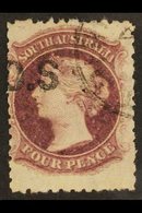 SOUTH AUSTRALIA OFFICIAL 1876-85 4d Deep Mauve, No Stop After "S", SG O24c, Fine Cds Used. For More Images, Please Visit - Other & Unclassified