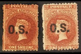 SOUTH AUSTRALIA OFFICIAL 1876-85 1s, Both Shades, SG O27/28, Fine Mint. (2) For More Images, Please Visit Http://www.san - Otros & Sin Clasificación