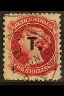 SOUTH AUSTRALIA DEPARTMENTAL OFFICIAL "T" (Treasury) In Black On 2s Perf 10 X 11½-12½, Adelaide 1872 Cds. For More Image - Other & Unclassified