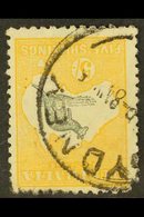 1915 5s Grey And Yellow With WATERMARK INVERTED, SG 30w, Used With Damaged Upper- Left Corner, Cat £500. For More Images - Andere & Zonder Classificatie