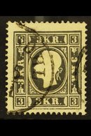 1858-59 3k Black Type Ib (Michel 11 Ib, SG 23), Fine Used, Very Fresh, Expertized A. Diena. For More Images, Please Visi - Otros & Sin Clasificación