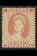 1863-77 (wmk CC, Perf 14) 4d Dull Rose, SG 36, Fine Fresh Mint. Rare! For More Images, Please Visit Http://www.sandafayr - Other & Unclassified
