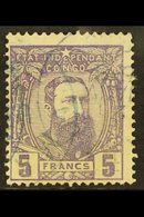 BELGIAN CONGO 1887-94 5f Violet King (SG 12, COB 11), Fine Used, Centered To Lower Left, Very Fresh. For More Images, Pl - Otros & Sin Clasificación