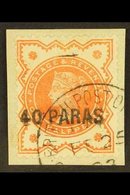 1893 40 Para On ½d Vermillion, SG 7, Cds Used On Piece For More Images, Please Visit Http://www.sandafayre.com/itemdetai - Levant Britannique