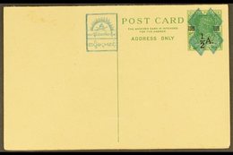 JAPANESE OCCUPATION JAPANESE POSTAL ADMINISTRATION 1943 ½a On 9p + ½a On 9p Green Surcharge Postal Stationery Postcard W - Burma (...-1947)