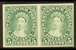 1860 5c Green PLATE PROOF PAIR On India Paper. Stunning (pair) For More Images, Please Visit Http://www.sandafayre.com/i - Autres & Non Classés