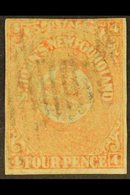 1860 4d Orange-vermilion, SG 12, Small Margins All Round, Barred Cancel, Sound. For More Images, Please Visit Http://www - Otros & Sin Clasificación