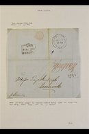 1844-1866 STAMPLESS MAIL. Includes 1844 Entire To Greenock (Ireland) With "Pictou" Cds And Boxed "Greenock" Cancels, 185 - Other & Unclassified