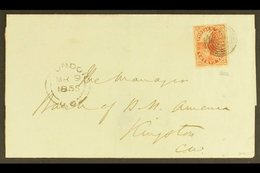 1852 3D BEAVER ON LOVELY COVER. 1855 (9 Mar) Entire Wrapper From London (Ontario) To Kingston (Ontario) Bearing A Very F - Sonstige & Ohne Zuordnung