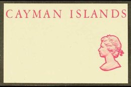 1969 IMPERF PLATE PROOF. 2d Definitive (SG 224) - IMPERF PLATE PROOF OF CARMINE COLOUR ONLY (country Name And QEII Head) - Cayman Islands