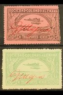 SCADTA 1920 30c Black On Rose & 50c Green Both With Manuscript "G Mejia" In Red (Scott CLEU1/2, SG 1/2), Mint, 50c With  - Kolumbien