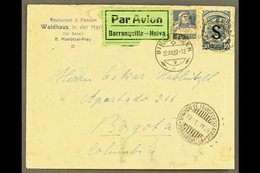 SCADTA 1927 (22 Dec) Cover From Switzerland Addressed To Bogota, Bearing Switzerland 30c And SCADTA 1923 30c With "S" Co - Kolumbien