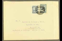 SCADTA 1928 (24 Dec) Cover From Spain Addressed To Bogota, Bearing Colombia 4c And SCADTA 1923 30c With "E" Consular Ove - Colombie