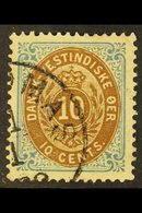 1873-1902 10c Bistre Brown And Blue, Frame Inverted, SG 23a, Fine With Part St Thomas Cds.  For More Images, Please Visi - Deens West-Indië