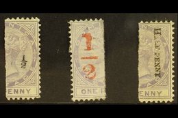1882-83 Vertically Bisected Set, SG 10/12, Fine Mint (3 Bisects) For More Images, Please Visit Http://www.sandafayre.com - Dominica (...-1978)