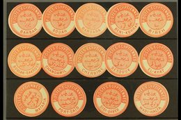 INTERPOSTAL SEALS 1882 TYPE VIIIA Very Fine Mint (mostly No Gum) All Different Selection Of Local Seals On A Stock Card, - Autres & Non Classés