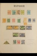 1918-1940 INTERESTING COLLECTION On Pages, Mint & Used Mostly All Different Stamps, Includes 1918 15k Perf 11½ Mint, 192 - Estonie