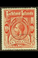 1912-20 (wmk Mult Crown CA) KGV 10s Red/green, SG 68, Very Fine Used. For More Images, Please Visit Http://www.sandafayr - Falklandeilanden