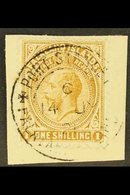 1912-20 1s Pale Bistre-brown, SG 65a, Very Fine Used On Small Piece, Tied By Fully Dated (14 JY 21) Cds. For More Images - Falkland