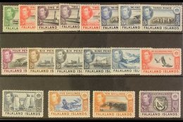 1938-50 Pictorials Complete Set, SG 146/63, Never Hinged Mint. Scarce In This Condition (18 Stamps) For More Images, Ple - Falkland