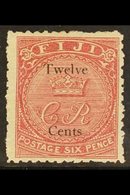 1872 12c On 6d Carmine - Rose, SG 15, Very Fine Mint. For More Images, Please Visit Http://www.sandafayre.com/itemdetail - Fiji (...-1970)