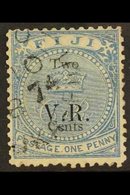1874 2c On 1d Blue With Type 6 Opt, SG 19, Used With A Short Pert At Upper - Right. Very Fine For This Issue, Cat £325.  - Fidji (...-1970)