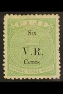 1874 6c On 3d Green With Type 6 "VR" Opt, SG 20, Mint Good Part OG With A Pulled Perf At Right, Very Fresh And Attractiv - Fidschi-Inseln (...-1970)