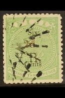 1875 2d On 6c On 3d Green With Red Surcharge, SG 22, Fine Used, The 'star' Pmk Has Punctured The Stamp In Various Place  - Fidji (...-1970)