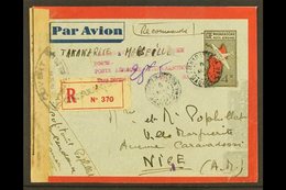 MADAGASCAR 1945 Registered 4.50f CENSOR COVER To Nice, France With Postage Due Cachet. Seldom Seen For More Images, Plea - Other & Unclassified