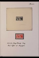 MOROCCO 1955 15fr Stamp Day "Mazagan PO", SG 466, A Superb Imperf SUNKEN DIE PROOF Printed In Black On Card And Signed I - Sonstige & Ohne Zuordnung