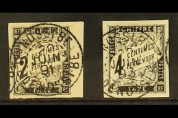 NOSSI BE 1884 2c Black & 4c Black Postage Dues (Yvert 2 & 4), Superb Used With 'socked On The Nose' "NOSSI BE / ILE DE N - Andere & Zonder Classificatie