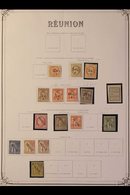 REUNION 1885-1906 ALL DIFFERENT FINE MINT COLLECTION On Yvert Printed Pages. With 1885-86 Surcharges Except 5c On 40c Ea - Other & Unclassified