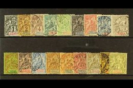 SENEGAL 1892 - 1901 Tablet Type Complete, Yv 8 - 25, Fine To Very Fine Used. (18 Stamps) For More Images, Please Visit H - Sonstige & Ohne Zuordnung