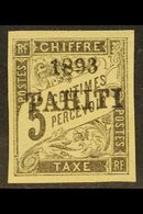 TAHITI POSTAGE DUES 1893 5c Black "1893 / TAHITI" Overprint (Yvert 17, SG D48), Mint, Four Large Margins, Minor Wrinkles - Andere & Zonder Classificatie
