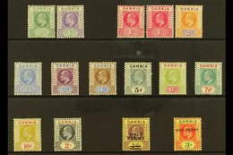 1902-06 KEVII Mint Selection On A Stock Card. Includes 1902-05 ½d & 1s, 1904-06 Range With Most Values To 2s, 1906 Surch - Gambia (...-1964)