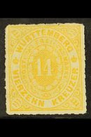 WURTTEMBERG 1869 14k Dull Yellow, Roulette, Mi 41b, SG 81, Good To Fine Mint. For More Images, Please Visit Http://www.s - Autres & Non Classés