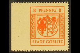 GORLITZ 1945 8pf Red-orange Economy Gum IMPERF AT LEFT Variety, Michel 7x Ul, Superb Never Hinged Mint, Also Showing 'br - Autres & Non Classés