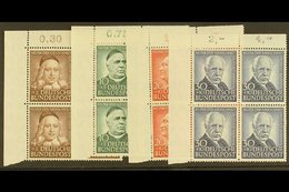 1953 Humanitarian Relief Fund Complete Set (Michel 173/76, SG 1099/1102), Superb Never Hinged Mint Upper Left Corner BLO - Other & Unclassified