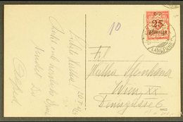 1924 (24 JAN) Picture Post Card To Vienna Bearing 1923 25pf On 50m Red, Michel 184, Tied By "DANZIG / LANGFUHR" Cds Canc - Otros & Sin Clasificación